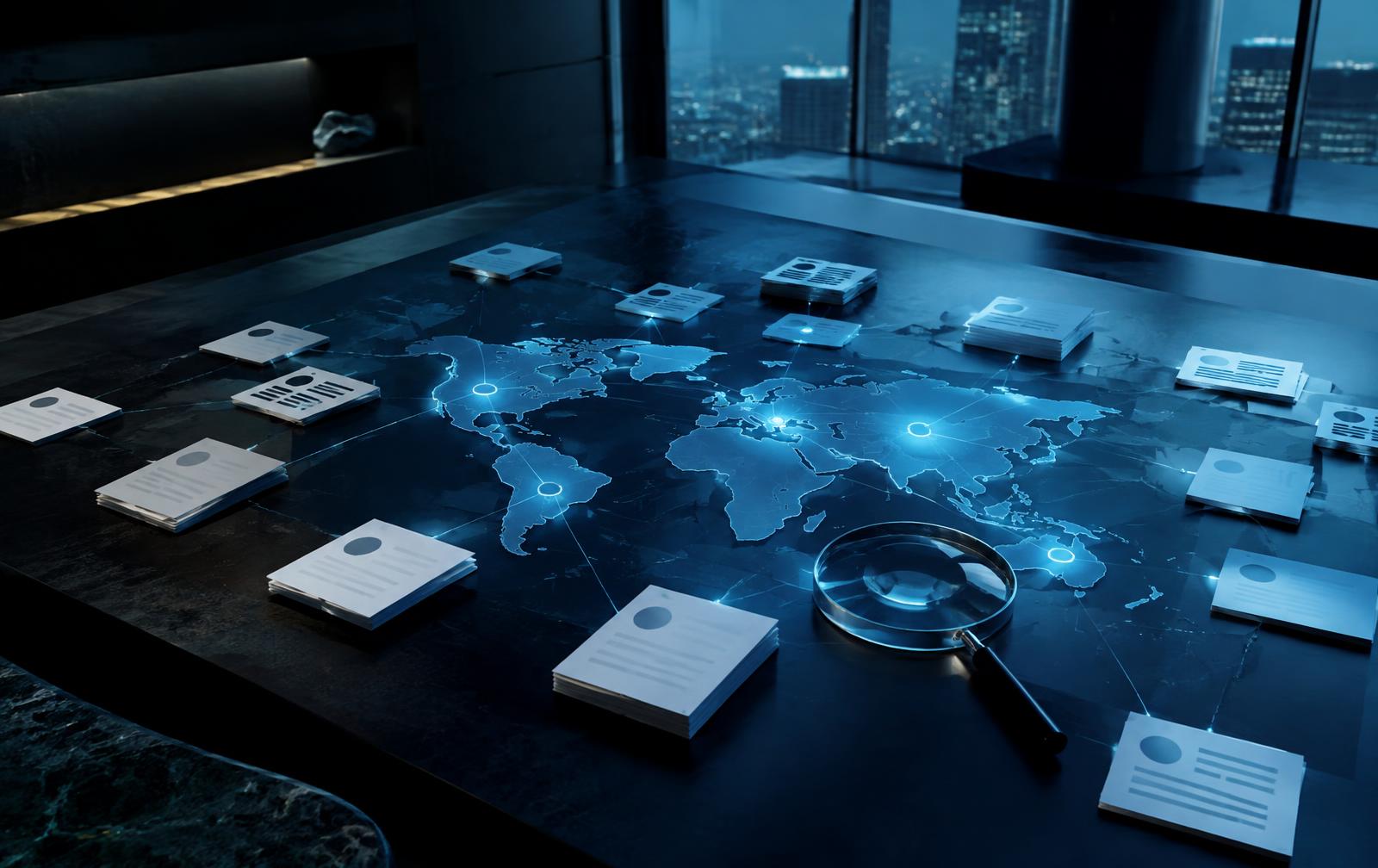 Search index, connected data, and magnifying lens