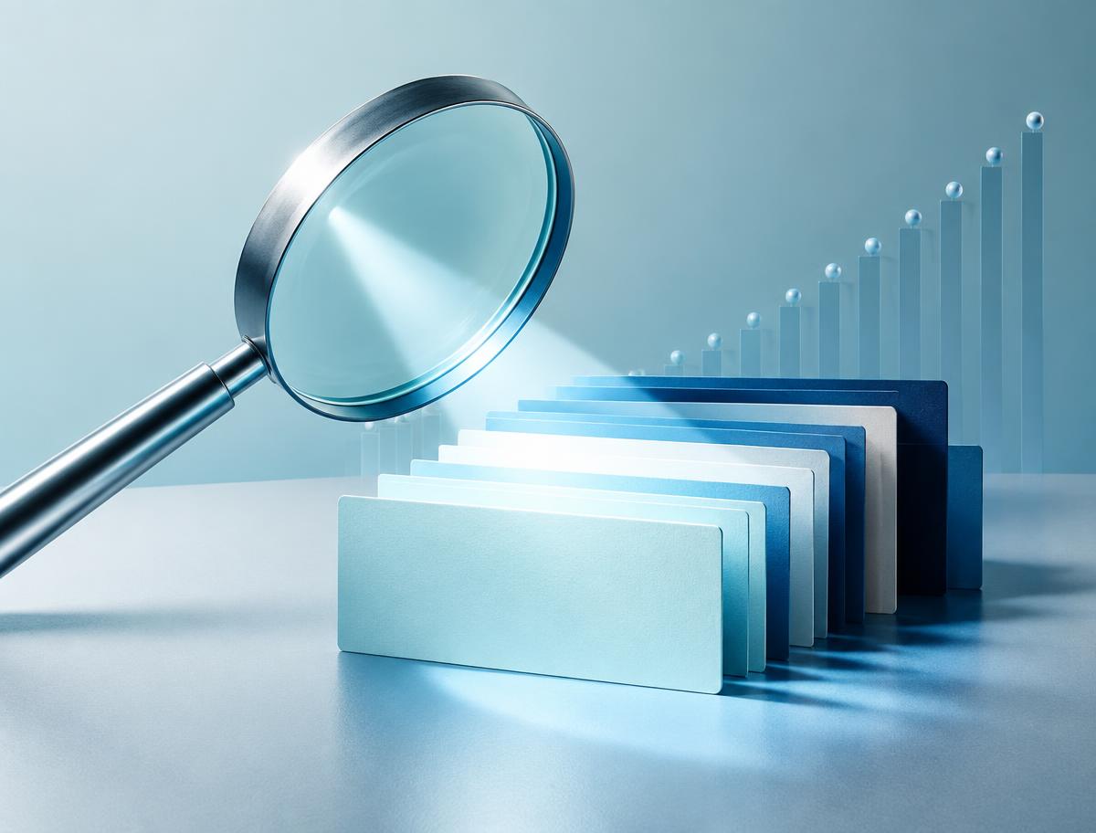 Search index, connected data, and magnifying lens